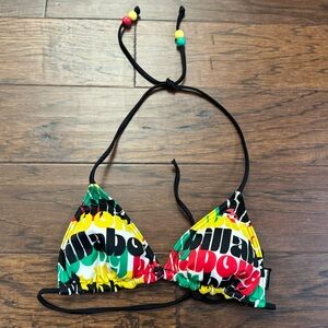 Billabong halter neck adjustable tie bikini swimsuit top